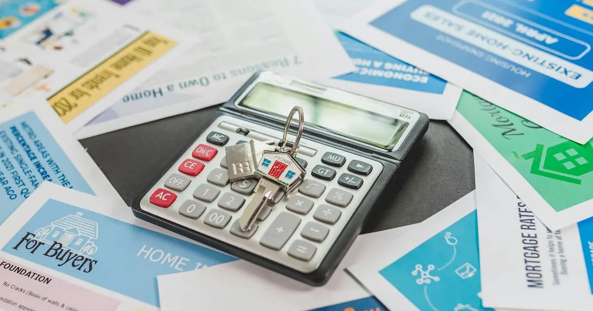 Calculatrice et dossier de prêt immobilier illustrant le calcul du taux d'endettement HCSF à 35 %